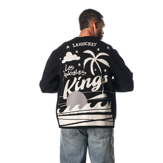 LOS ANGELES KINGS BUTTON FRONT CARDIGAN - BLACK