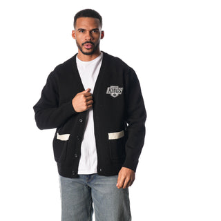 LOS ANGELES KINGS BUTTON FRONT CARDIGAN - BLACK