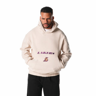 Los Angeles Lakers Unisex Corduroy Hoodie - Cream