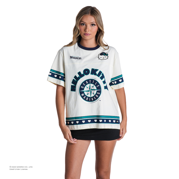 Seattle Mariners Hello Kitty® Drop Shoulder Tee - Vintage White