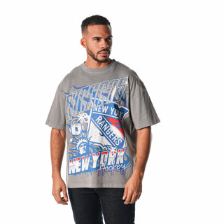 NY Rangers Streetwear Flames Tee - Grey