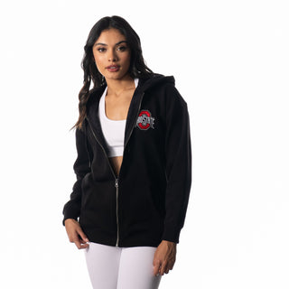Ohio State Womens Faux Fur Lined Hoodie - Black