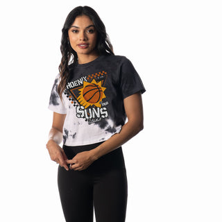 Phoenix Suns Women Racing Crop Tee - Black/White