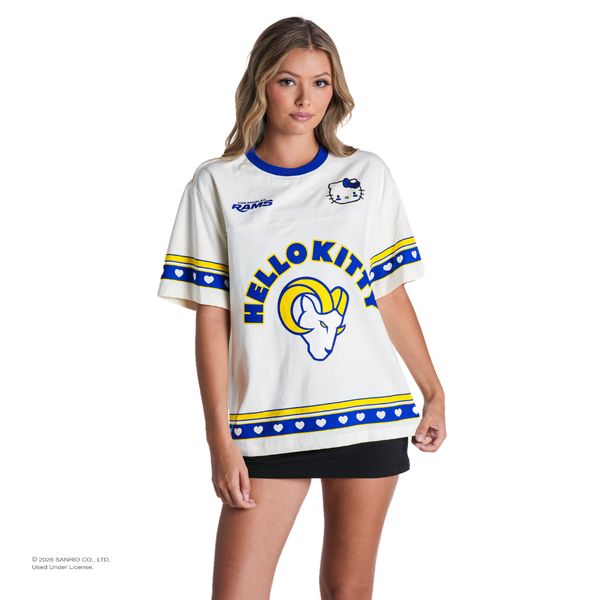 Los Angeles Rams Hello Kitty® Drop Shoulder Tee - Vintage White