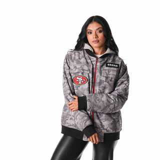 SAN FRANCISCO 49ERS RIPSTOP HOODED BOMBER - CAMO