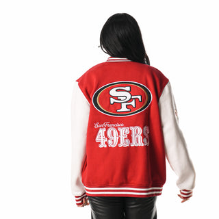 SAN FRANCISCO 49ERS UNISEX FLEECE BOMBER - RED