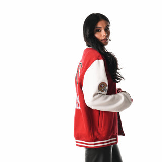 SAN FRANCISCO 49ERS UNISEX FLEECE BOMBER - RED