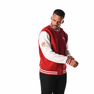 SAN FRANCISCO 49ERS UNISEX FLEECE BOMBER - RED