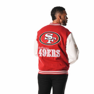 SAN FRANCISCO 49ERS UNISEX FLEECE BOMBER - RED