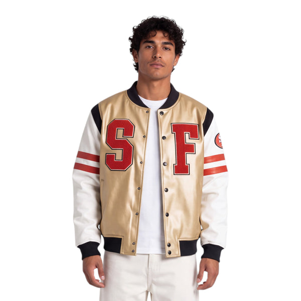 San Francisco 49ers Unisex Metallic Bomber - Gold