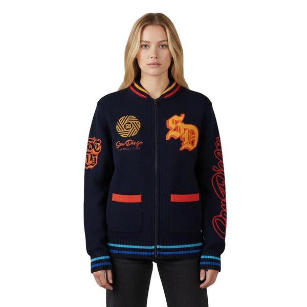 San Diego FC Unisex Jacquard Cardigan - Navy