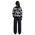 Las Vegas Raiders Women's All Over Jacquard Cropped Cardigan - Black view 2