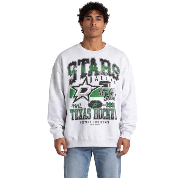 Dallas Stars Unisex Graphic Crew Fleece - Heather Grey