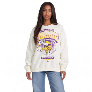 Minnesota Vikings Unisex Graphic Crew Fleece - Vintage White