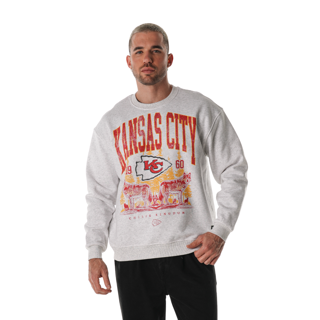 Kansas City Chiefs Unisex Graphic Crewneck – Heather Creme