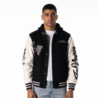 Las Vegas Aces Varsity Jacket with Hood - Black