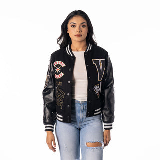 Vegas Golden Knights Varsity Sparkle Jacket - Black