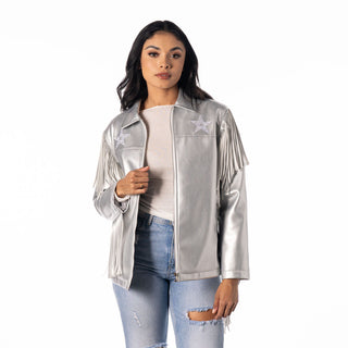 Dallas Cowboys Silver Fringe Jacket