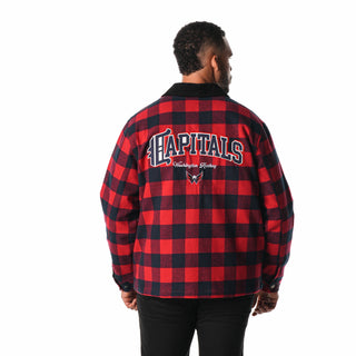 Washington Capitals Flannel Zip Front Jacket - Navy/Red