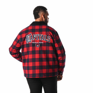 Washington Capitals Flannel Zip Front Jacket - Navy/Red