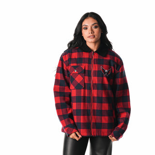 Washington Capitals Flannel Zip Front Jacket - Navy/Red