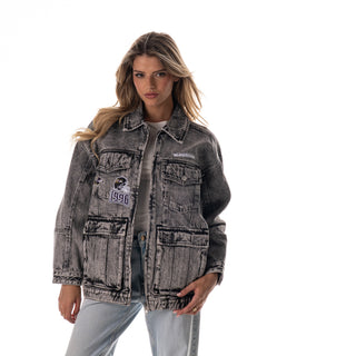 Baltimore Ravens Women's Denim Jacket - Grey Denim