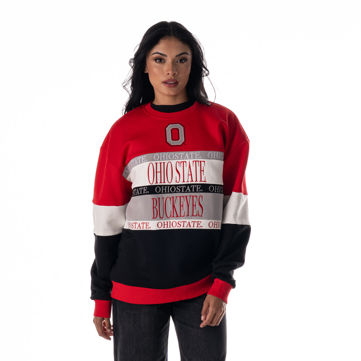 Ohio State Buckeyes Women's Colorblock Crew Fleece - Multi