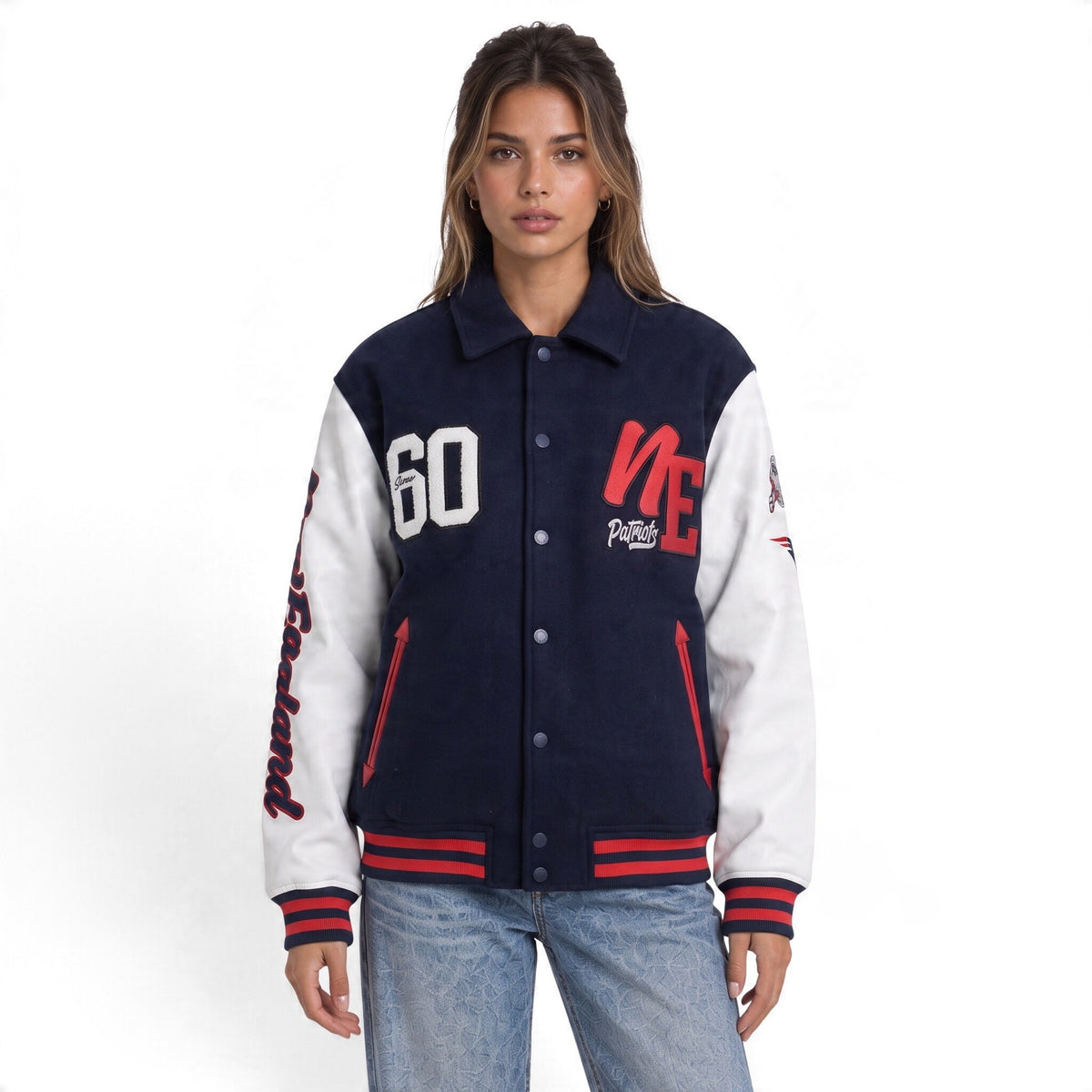 New England Patriots Unisex Varsity Jacket - Navy