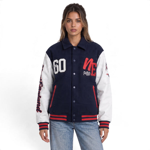 New England Patriots Unisex Varsity Jacket - Navy