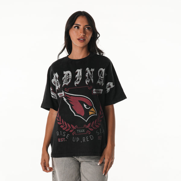 Arizona Cardinals Women's Oversized Graphic Dolman s/s Tee - Black