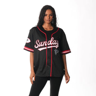 Atlanta Falcons Sundays Baseball Jersey - Black-Jersey-thewildcollective