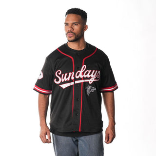 Atlanta Falcons Sundays Baseball Jersey - Black-Jersey-thewildcollective