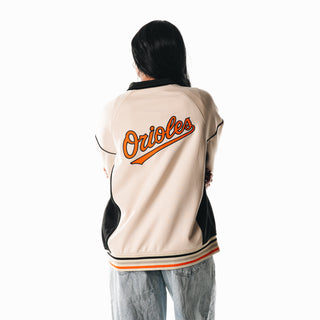 Baltimore Orioles Women's Raglan Track Jacket - Cream-Track Jacket-thewildcollective