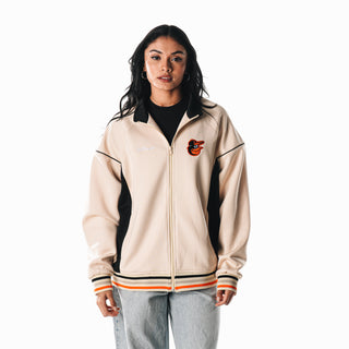 Baltimore Orioles Women's Raglan Track Jacket - Cream-Track Jacket-thewildcollective