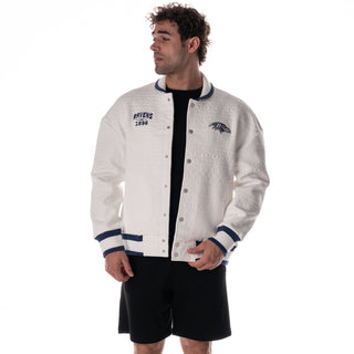 Baltimore Ravens Unisex Embossed Cable Knit Bomber - Vintage-Bomber Jacket-thewildcollective