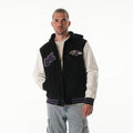 Baltimore Ravens Unisex Hooded Varsity Jacket - Black view 1