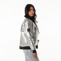 Baltimore Ravens Women's Metallic Bomber - Silver view 2