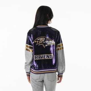 Baltimore Ravens Women's Sequin Jacket - Purple-Sequin Jacket-thewildcollective