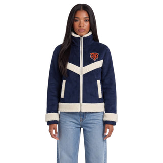 Chicago Bears Women's Sherpa Full-Zip Jacket - Dark Blue