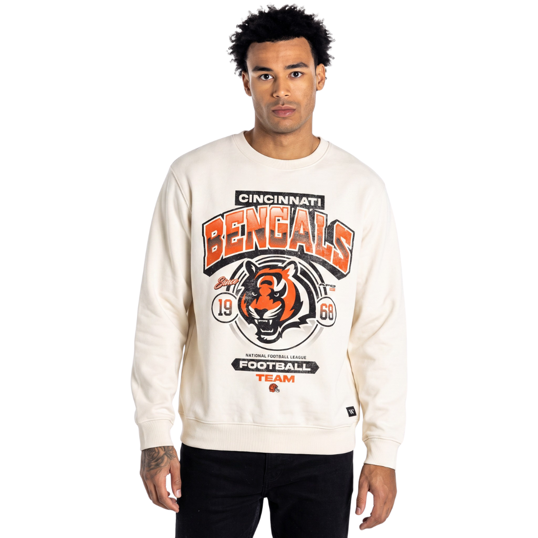 Cincinnati Bengals Unisex Graphic Crew Fleece - Vintage White