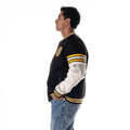 Boston Bruins Unisex Drop Shoulder Varsity Jacket - Black view 3