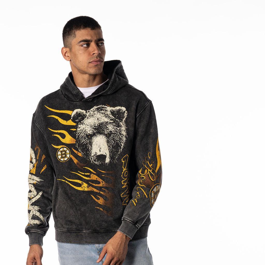 Boston Bruins Unisex Flames Hoodie - Black