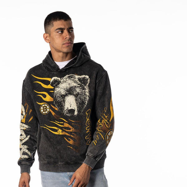 Boston Bruins Unisex Flames Hoodie - Black