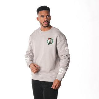 Boston Celtics Graphic Crew Fleece - Grey-Crew Fleece-thewildcollective