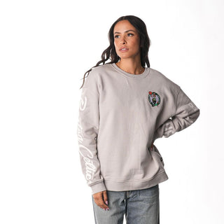 Boston Celtics Graphic Crew Fleece - Grey-Crew Fleece-thewildcollective