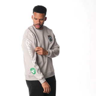 Boston Celtics Graphic Crew Fleece - Grey-Crew Fleece-thewildcollective