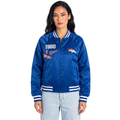 Denver Broncos Women's Satin Raglan Bomber Jacket - Navy view 2