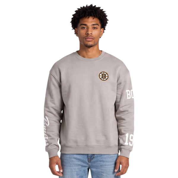 Boston Bruins Graphic Crew Fleece - Grey