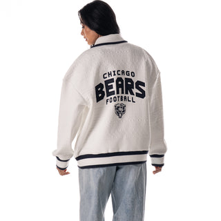 Chicago Bears Unisex Embossed Cable Knit Bomber - Vintage-Bomber Jacket-thewildcollective