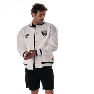 Chicago Bears Unisex Embossed Cable Knit Bomber - Vintage-Bomber Jacket-thewildcollective